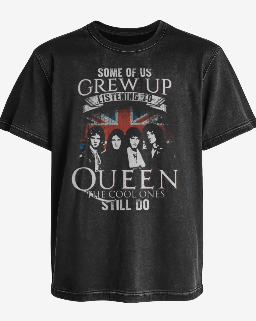 Polera desgastada Negro de Queen 