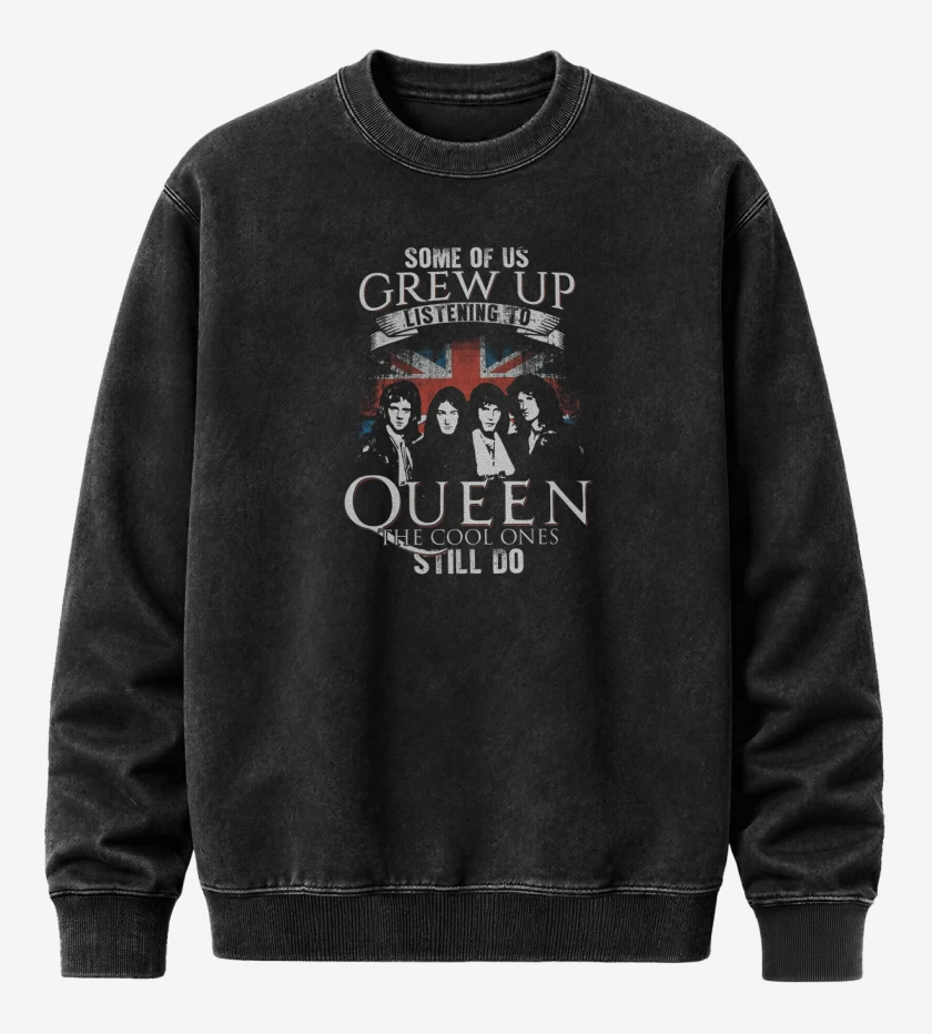 Poleron Polo Acid Wash Negro de Queen 