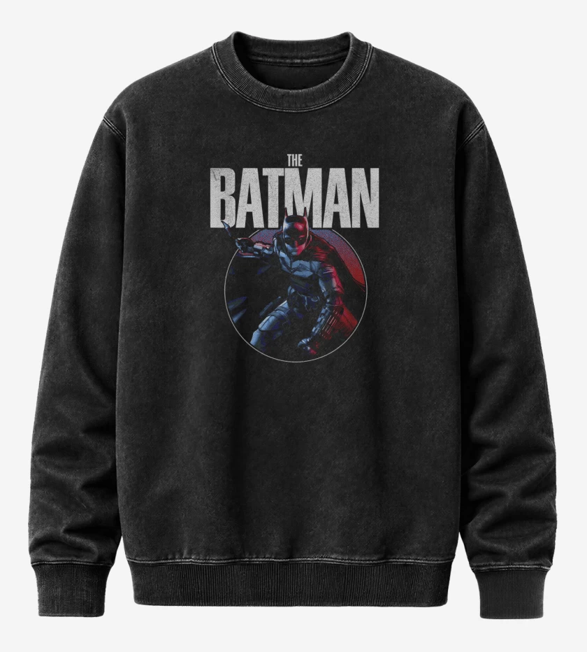 Poleron Polo Acid Wash Negro de El Universo de Batman