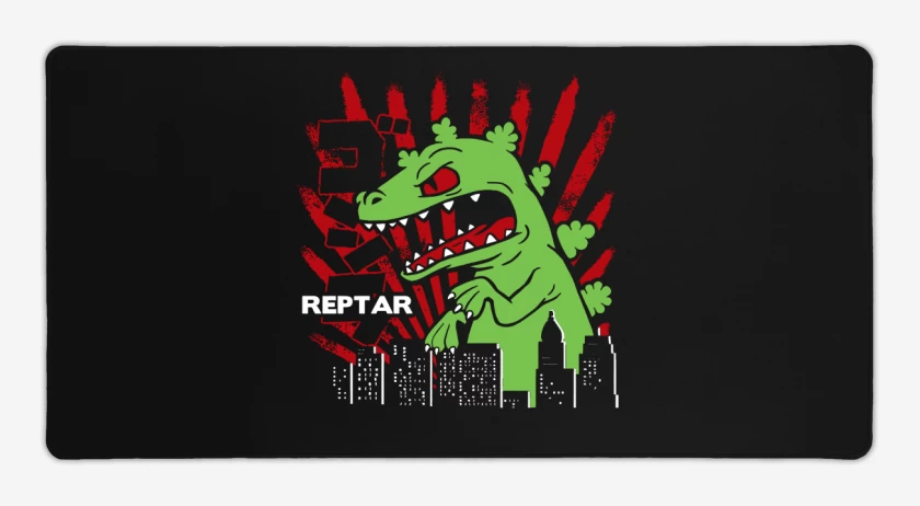 Mouse pad Gamer Negro de Reptar attack