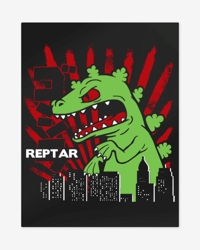 Print metalico Negro de Reptar attack