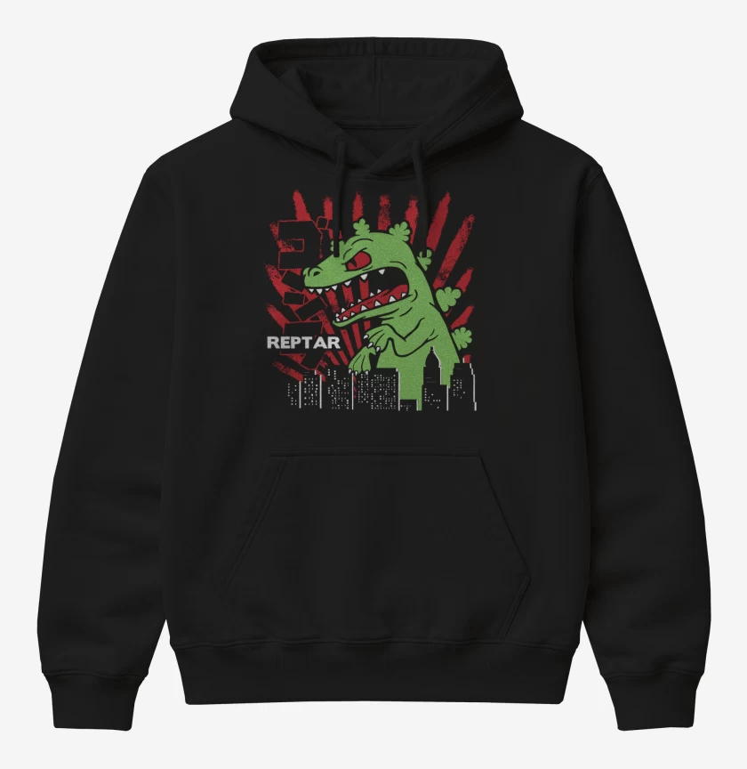 Poleron Canguro básico Negro de Reptar attack