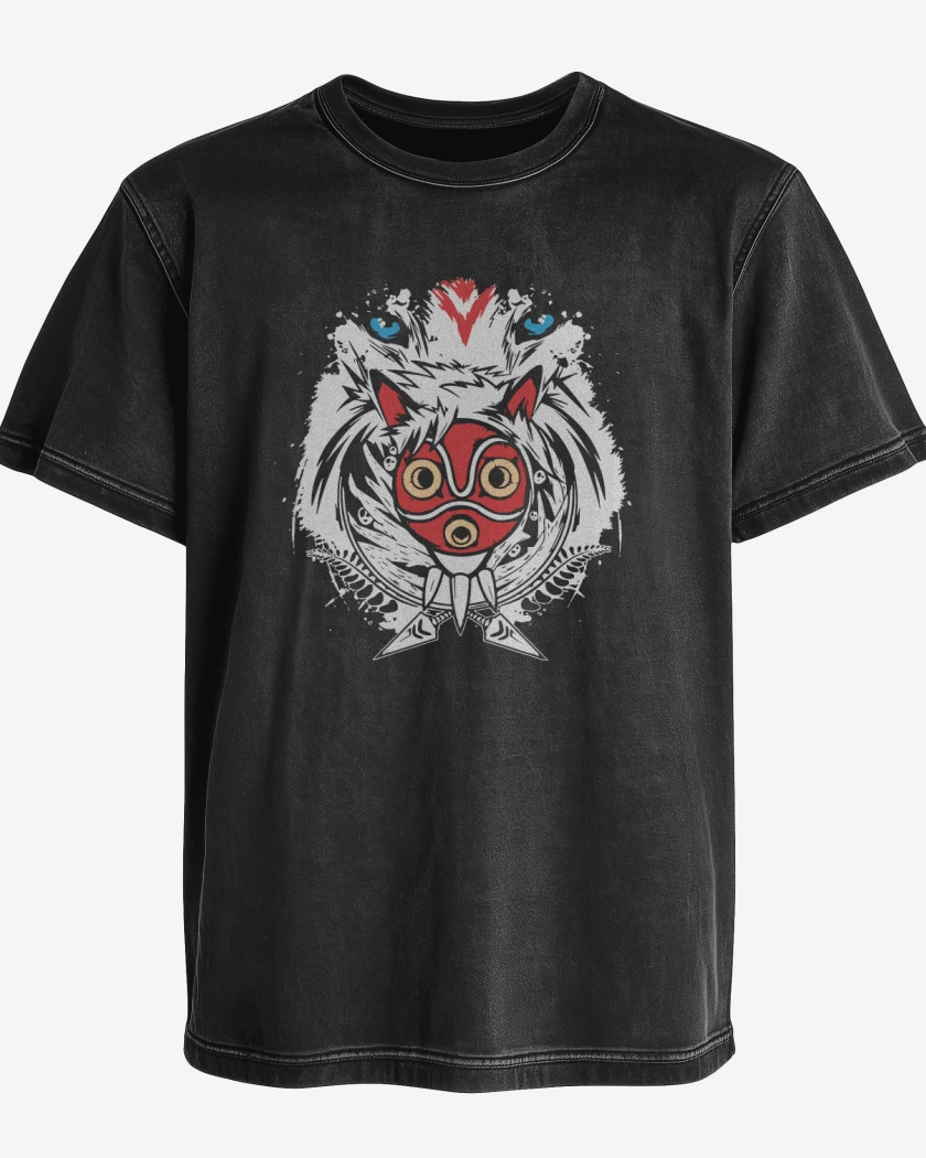 Polera desgastada Negro de Mononoke