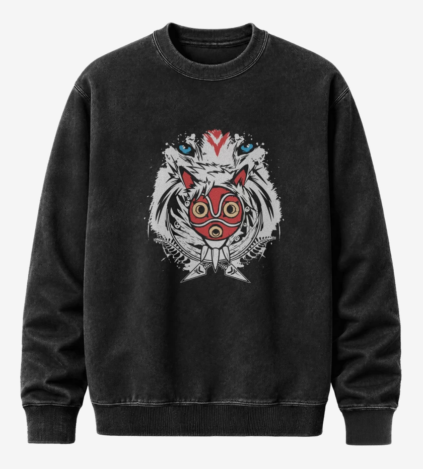 Poleron Polo Acid Wash Negro de Mononoke