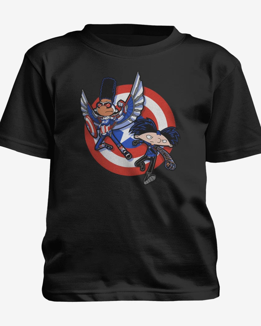 Polera de niño Negro de Capitán Yeral y Arnold de Acero