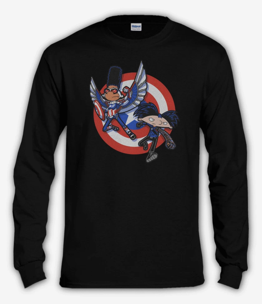 Polera manga larga Negro de Capitán Yeral y Arnold de Acero