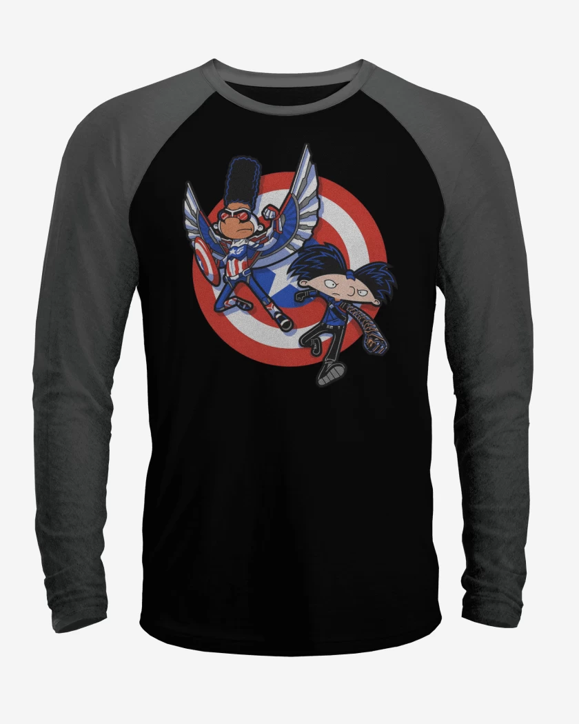 Polera Raglan Capitán Yeral y Arnold de Acero