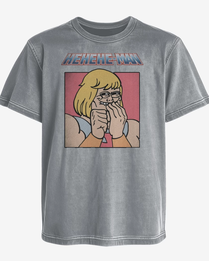 Polera desgastada Gris Melange de HEHEHE-MAN