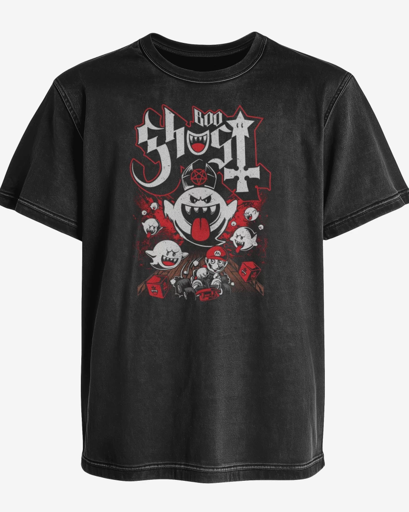 Polera desgastada Negro de BooGhost