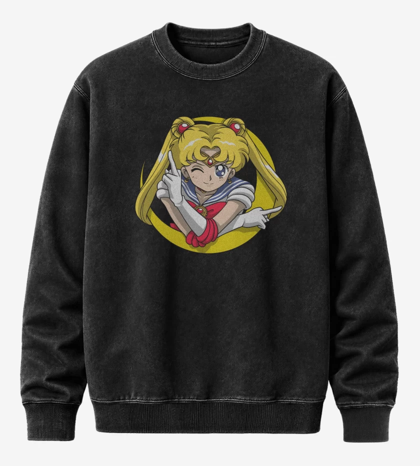 Poleron Polo Acid Wash Negro de Sailor Mood