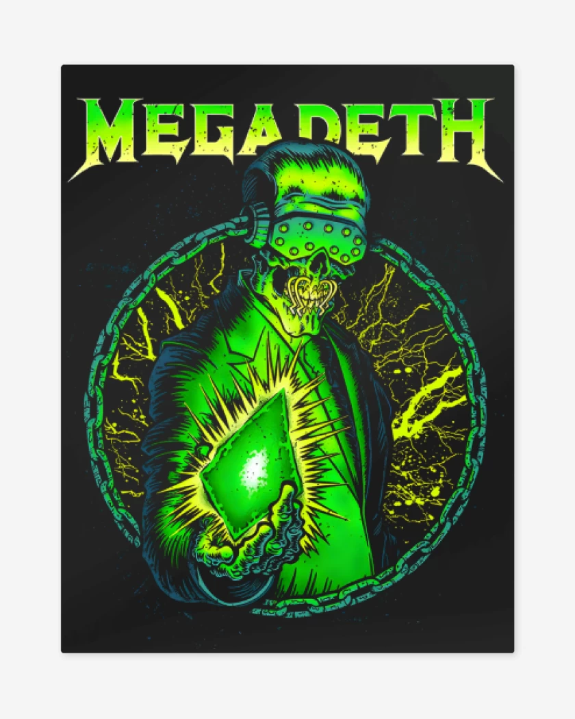 Print metalico Negro de Megadeth Rust