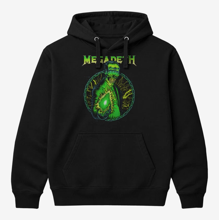 Polerón Canguro Negro de Megadeth Rust