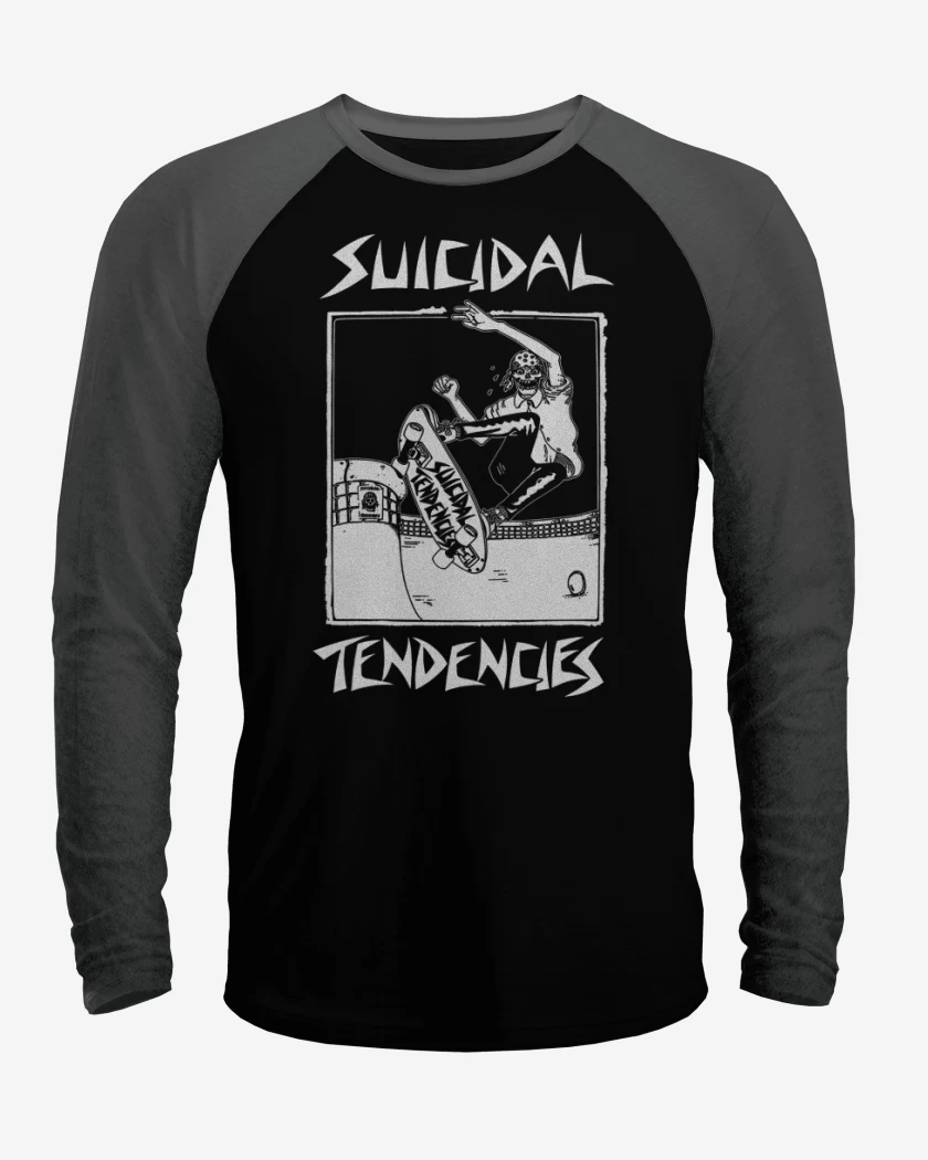 Polera Raglan Negro / Negro Heather de Suicidal Tendencies