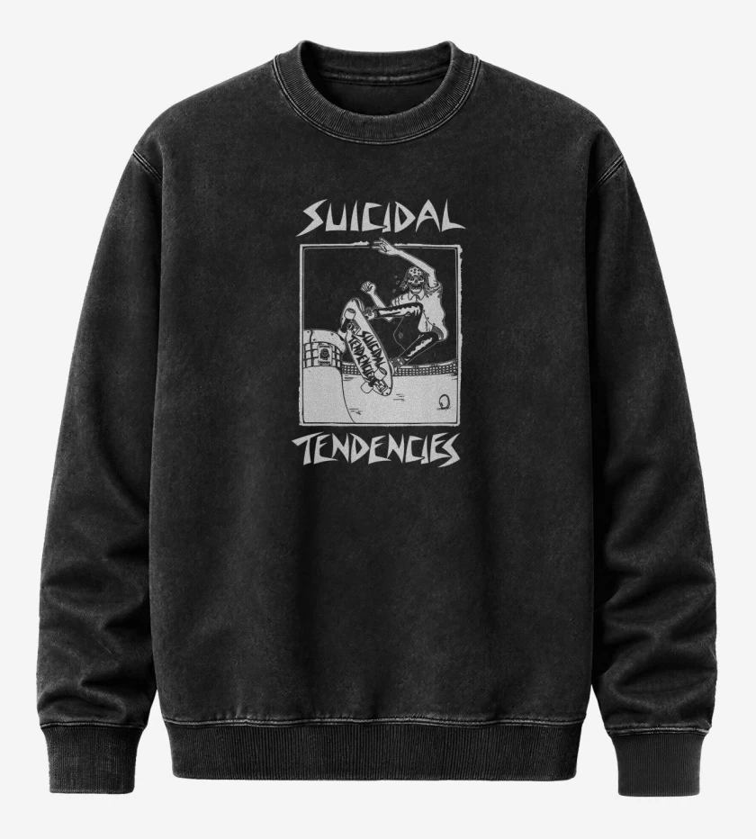 Poleron Polo Acid Wash Negro de Suicidal Tendencies