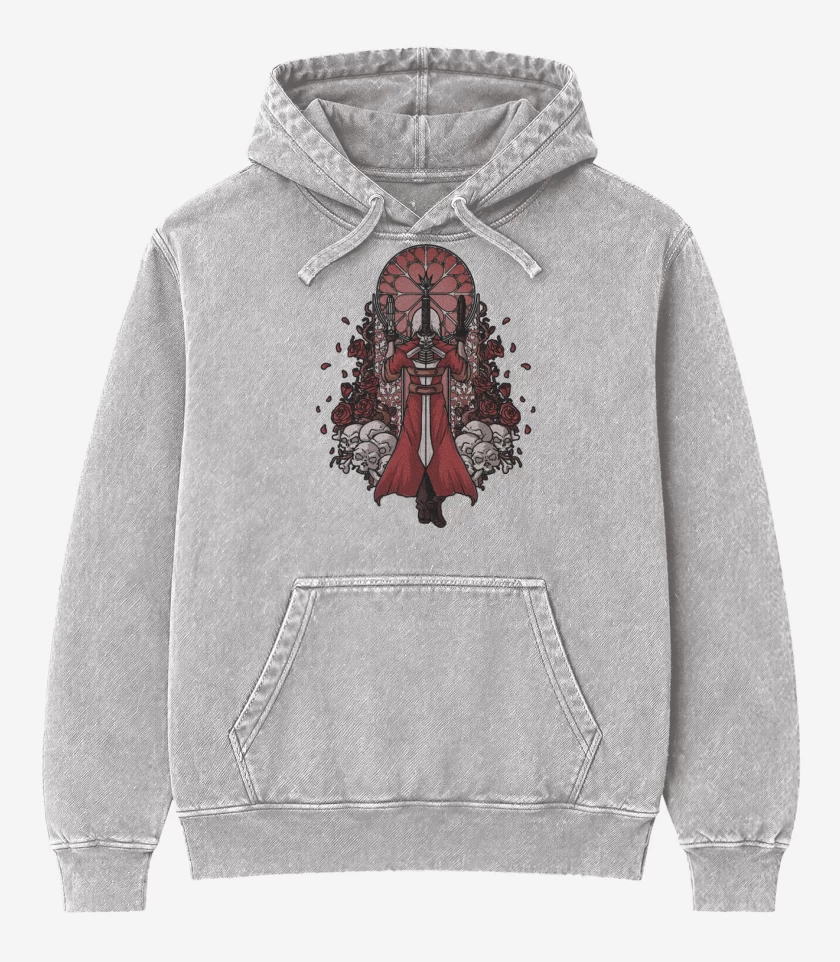 Poleron Canguro Acid Wash Gris Melange de Dante