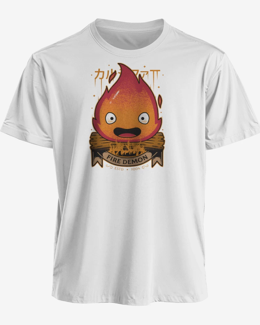 Polera premium Blanco de Calcifer