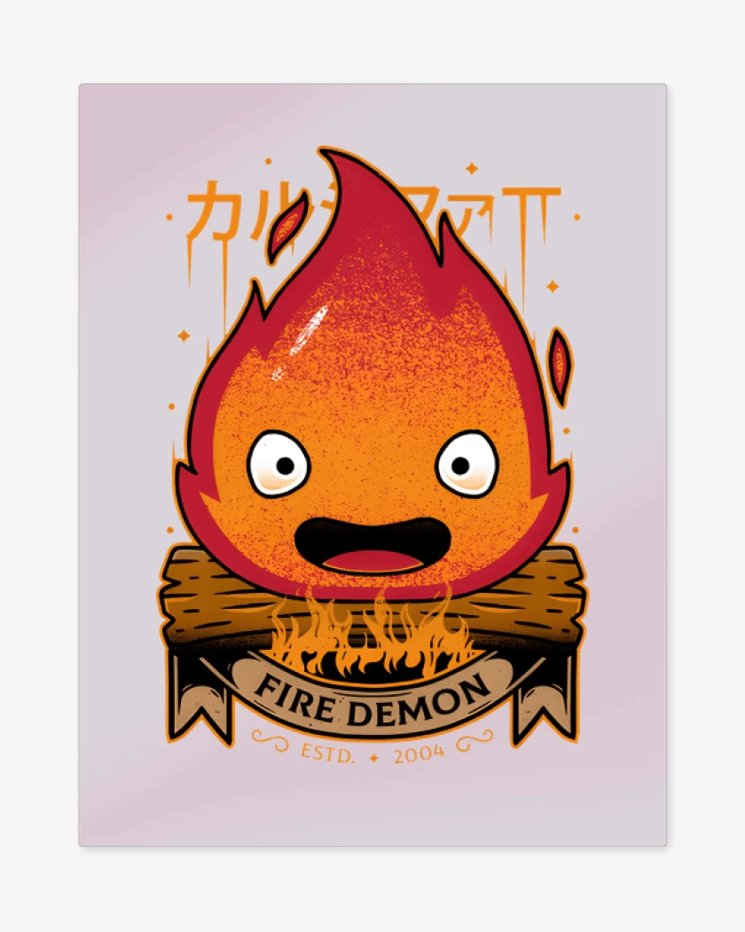 Print metalico Rosa Pastel de Calcifer
