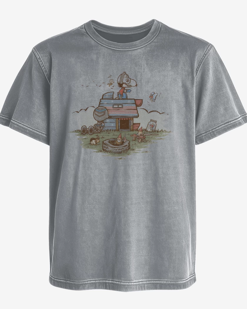 Polera desgastada Gris Melange de Snoppeacemaker