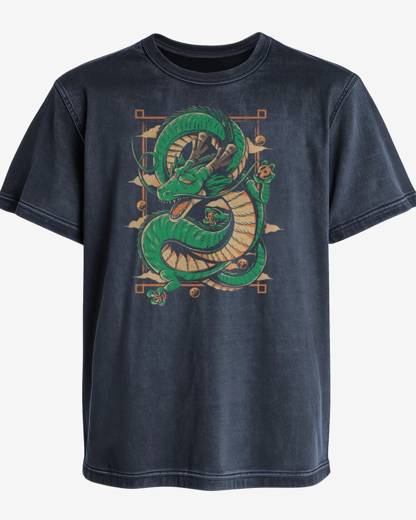 Polera desgastada Azul Marino de Shen Long