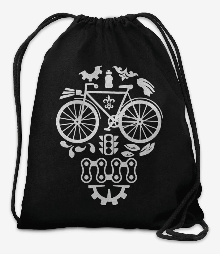 Mochila Negro de Calavera Bicicleta