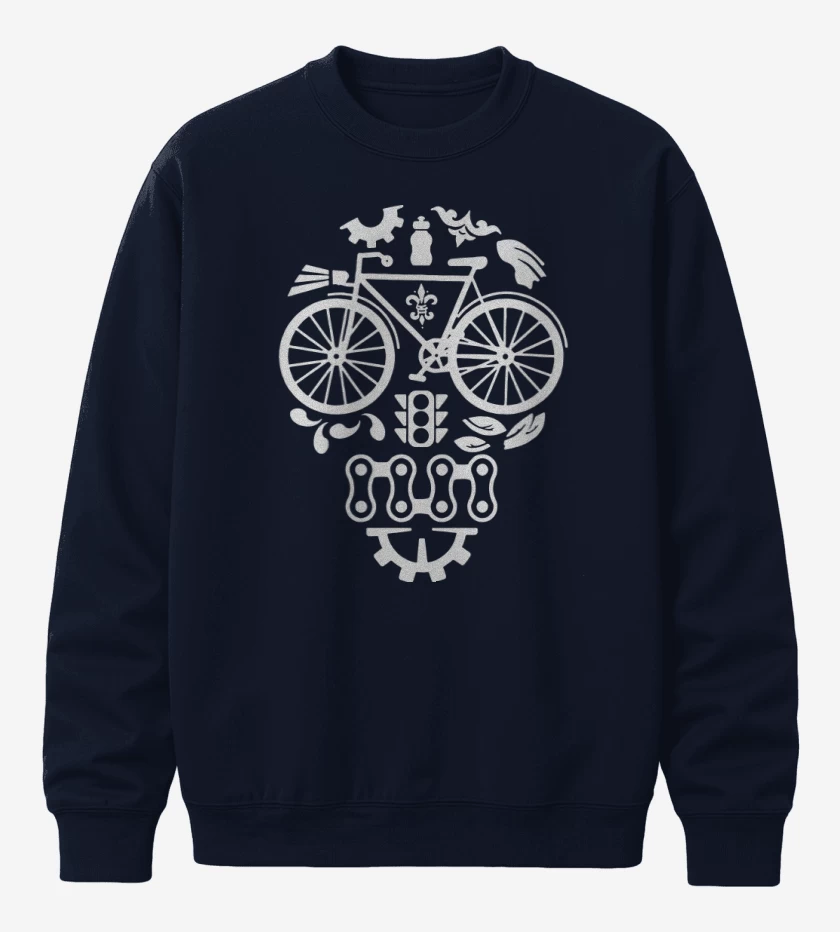 Poleron polo Azul Marino de Calavera Bicicleta