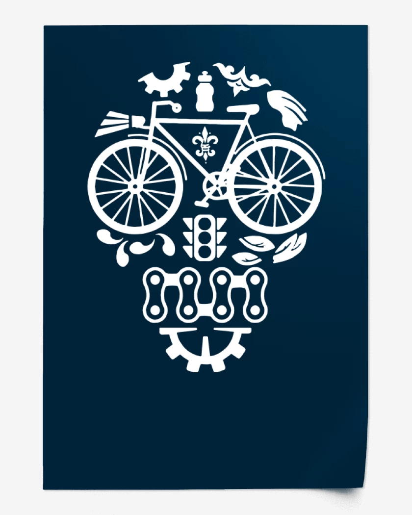 Print Calavera Bicicleta