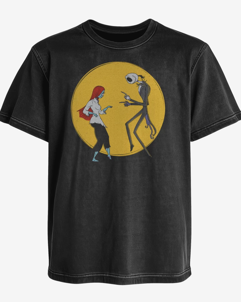 Polera desgastada Negro de Spooky Fiction