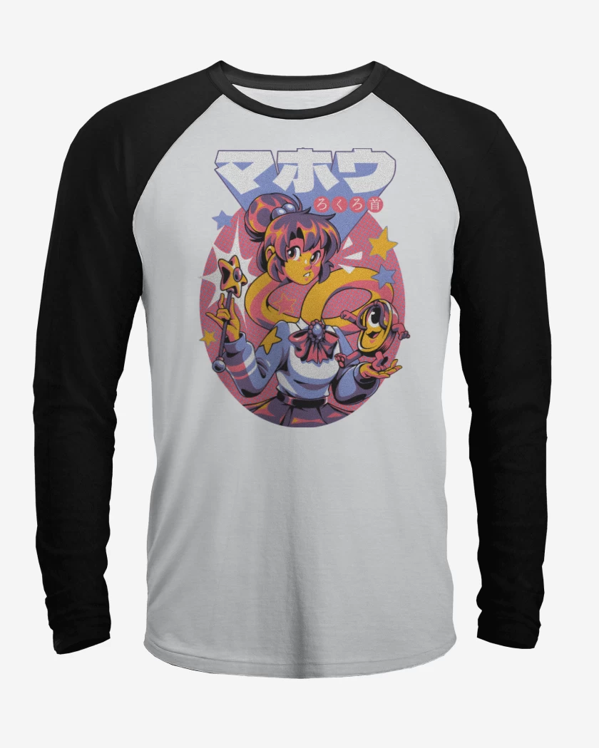 Polera Raglan Blanco / Negro de Rokurokubi