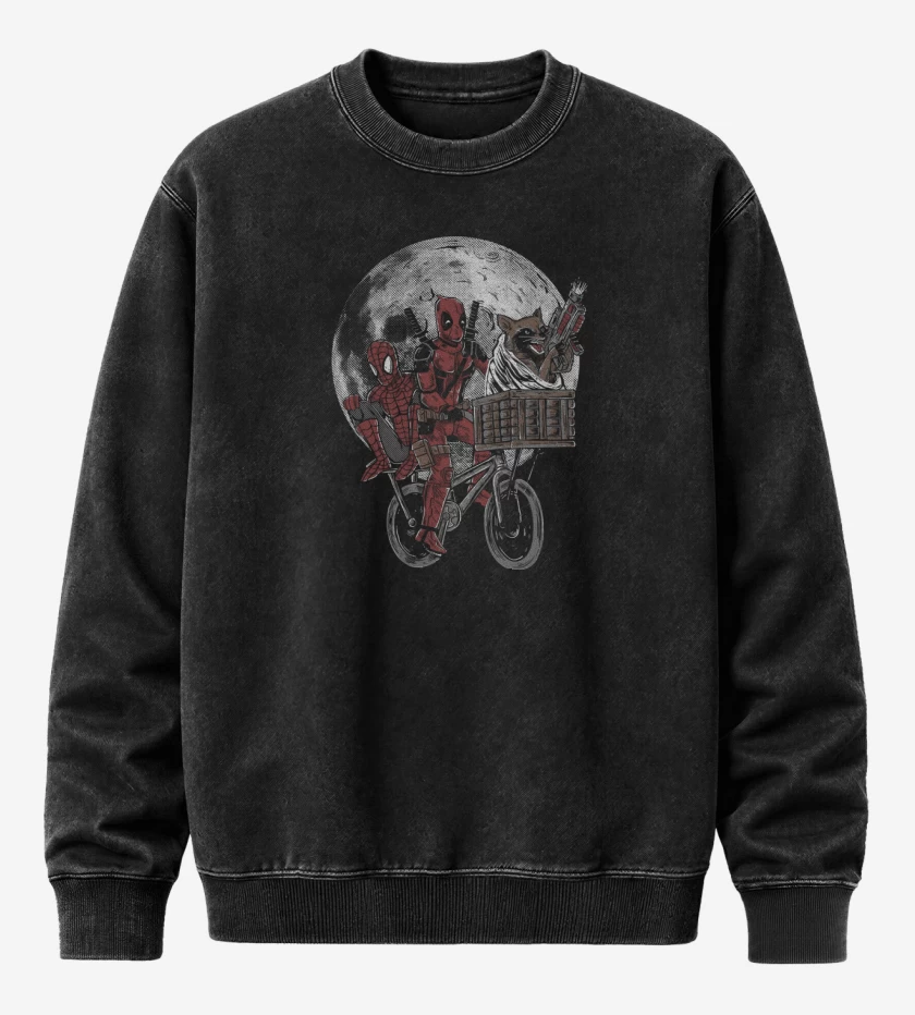 Poleron Polo Acid Wash Negro de Chimichangas Quest