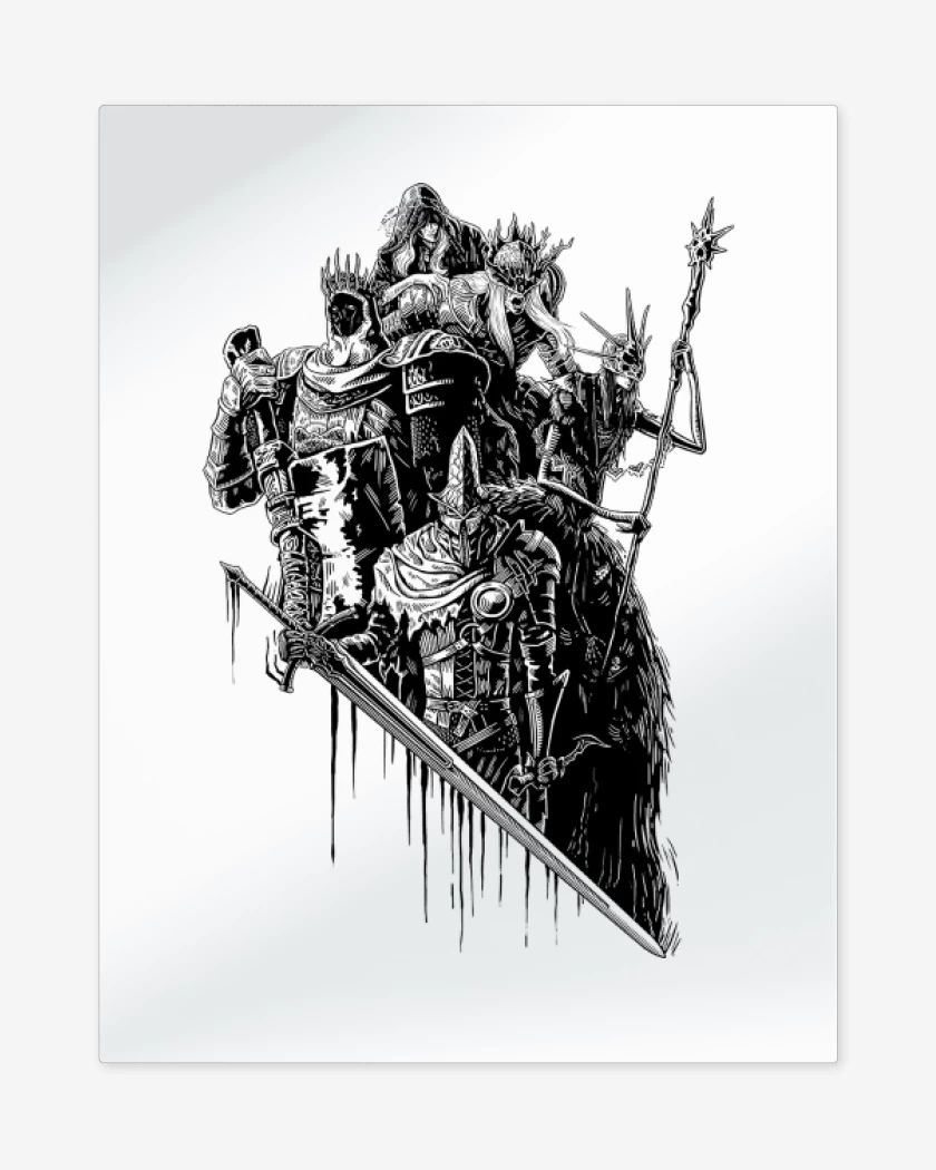 Print metalico Blanco de Lords of Cinder, Lords of Ash