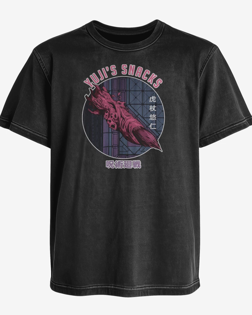 Polera desgastada Negro de Yuji Snack
