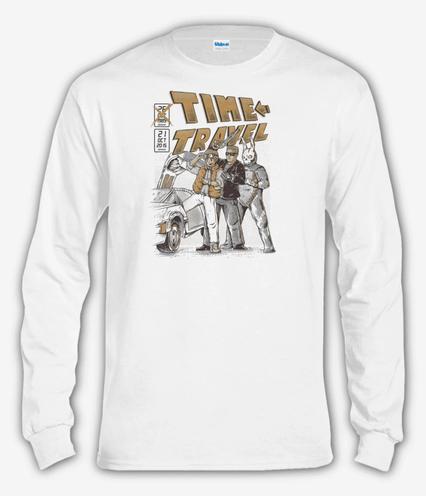 Polera manga larga Blanco de Viajeros del Tiempo