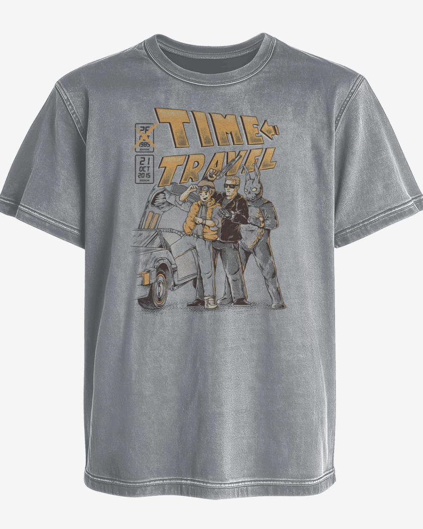 Polera desgastada Gris Melange de Viajeros del Tiempo