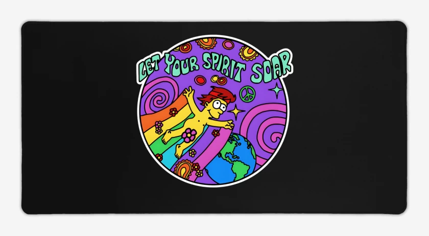 Mouse pad Gamer Negro de Deja que tu espíritu se eleve