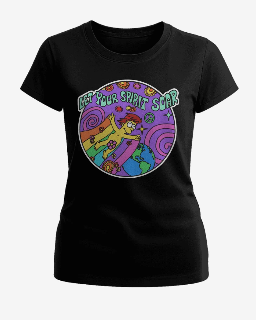 Polera de Mujer Negro de Deja que tu espíritu se eleve