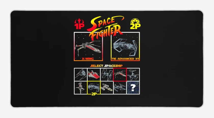 Mouse pad Gamer Negro de Space fighter