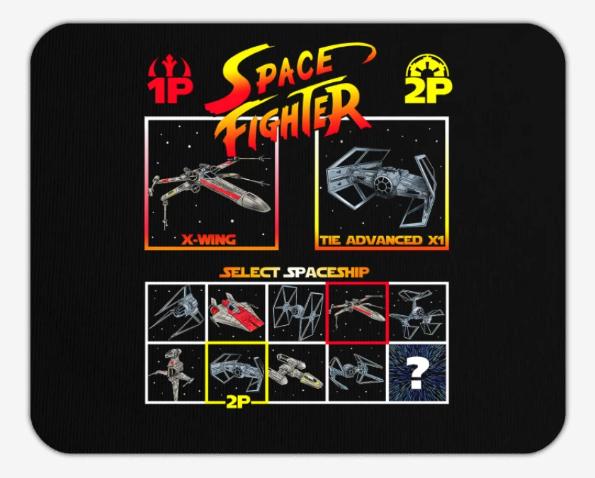 Mousepad Negro de Space fighter