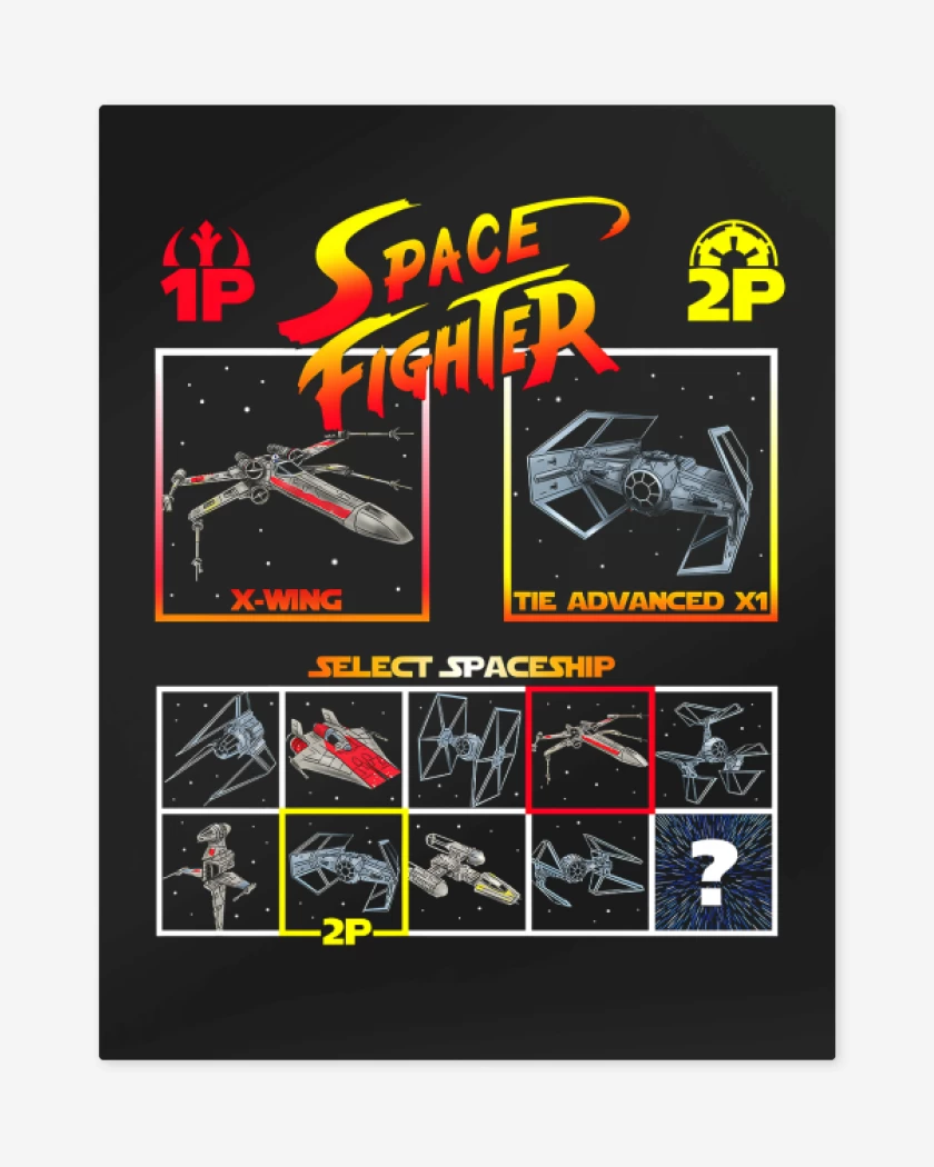 Print metalico Negro de Space fighter
