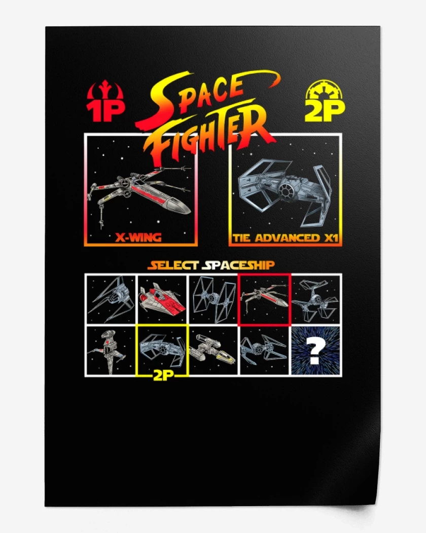 Print Negro de Space fighter