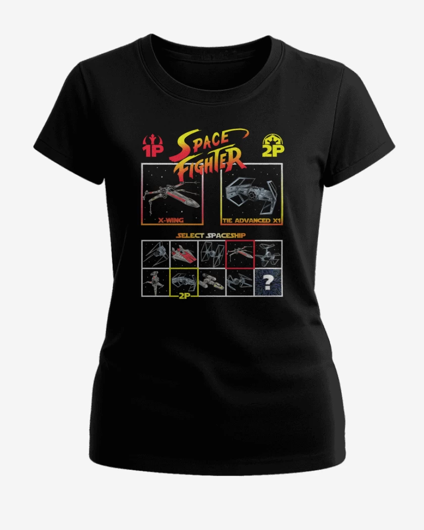 Polera de Mujer Negro de Space fighter