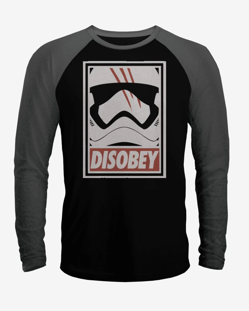 Polera Raglan Negro / Negro Heather de Disobey