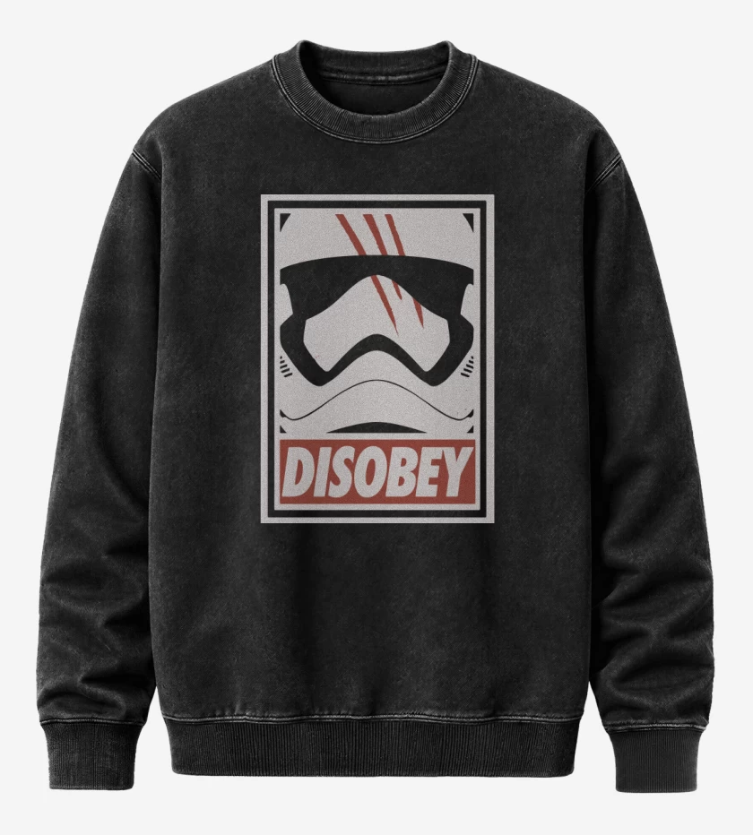 Poleron Polo Acid Wash Negro de Disobey