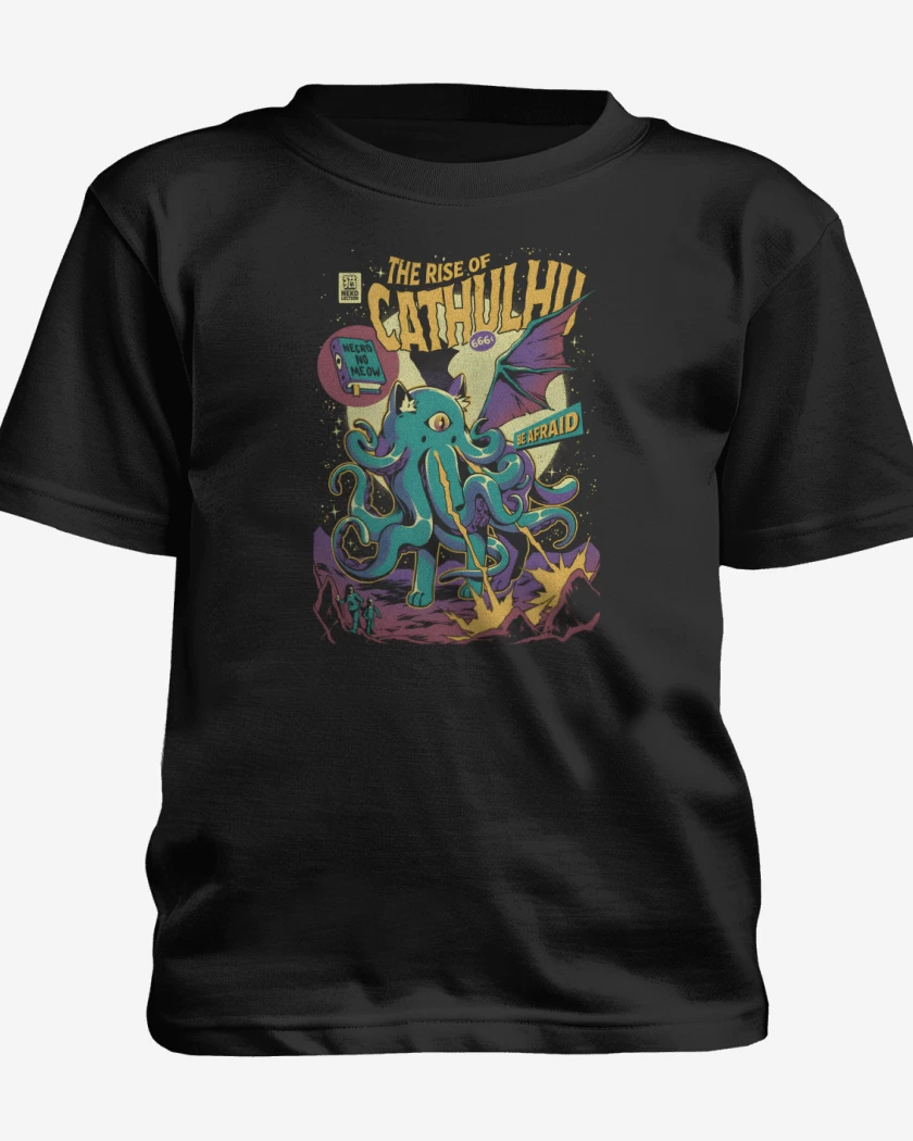Polera de niño Negro de The Rise of Cathulhu