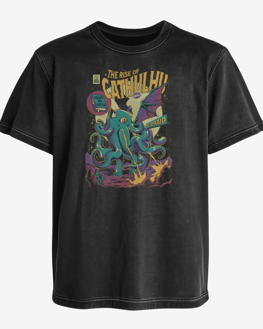 Polera desgastada Negro de The Rise of Cathulhu