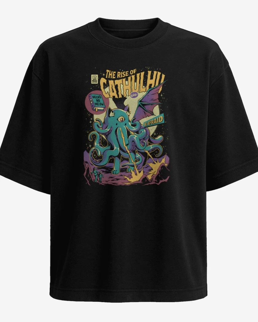 Polera Oversize Negro de The Rise of Cathulhu