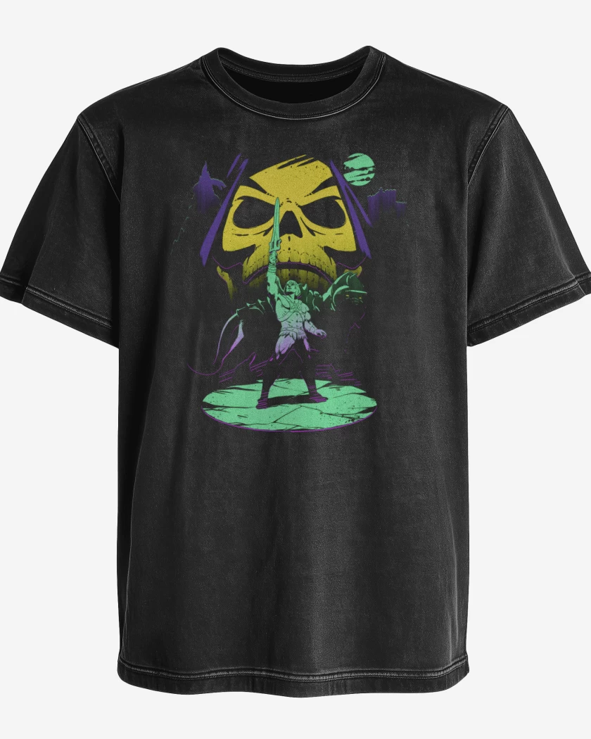 Polera desgastada Negro de Por el poder de Grayskull