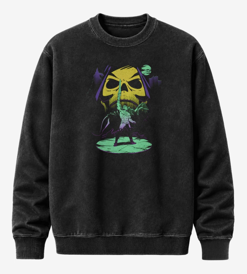 Poleron Polo Acid Wash Negro de Por el poder de Grayskull