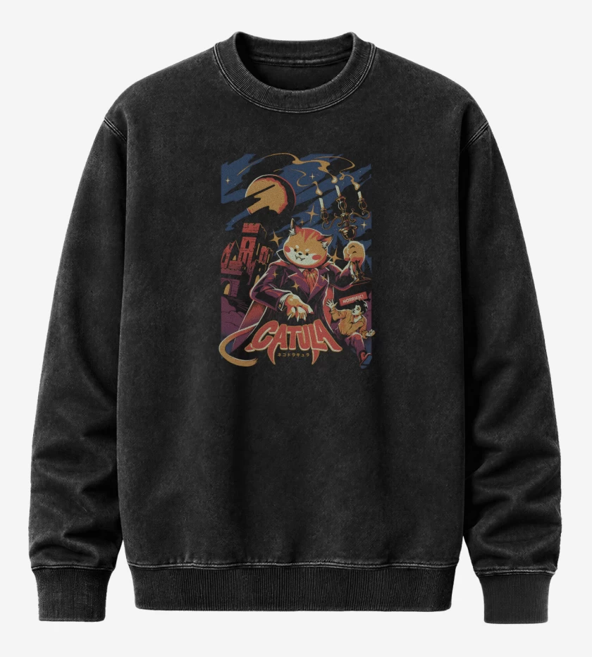 Poleron Polo Acid Wash Negro de Catula