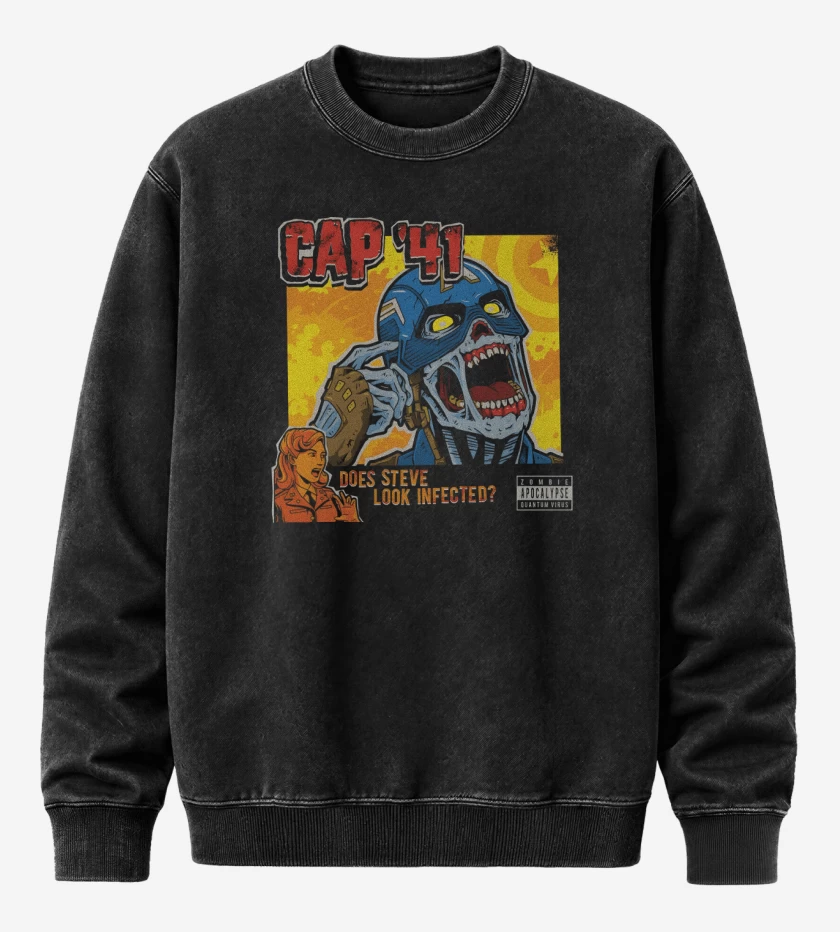 Poleron Polo Acid Wash Negro de Cap 41