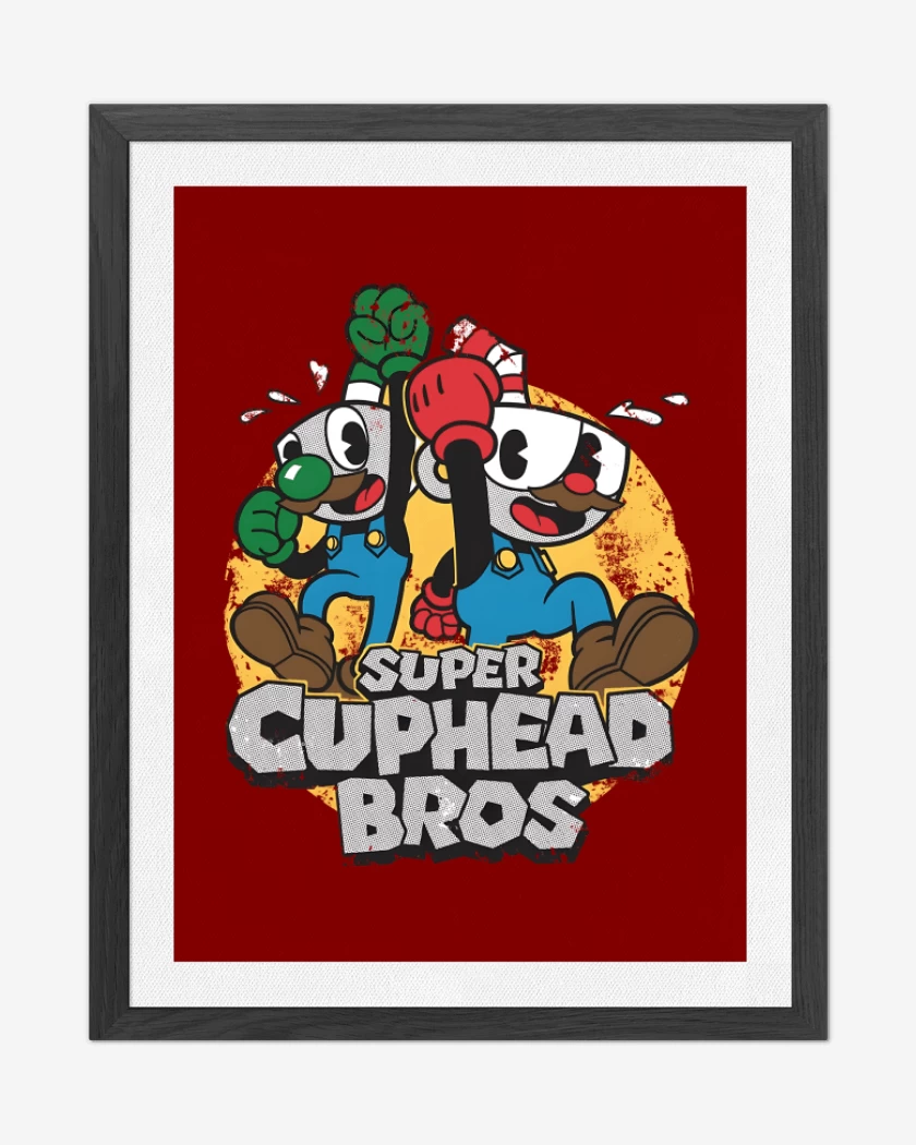Cuadro decorativo Super Cuphead Bros